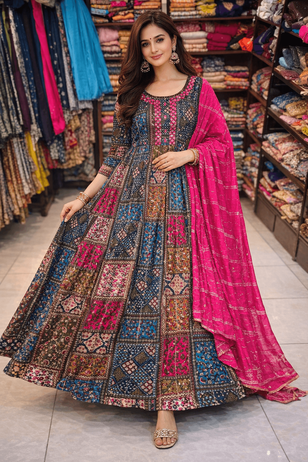 anarkali kurtis with dupatta